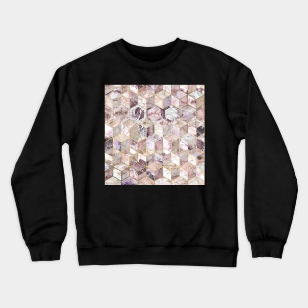 Blush Quartz Honeycomb Crewneck Sweatshirt by micklyn